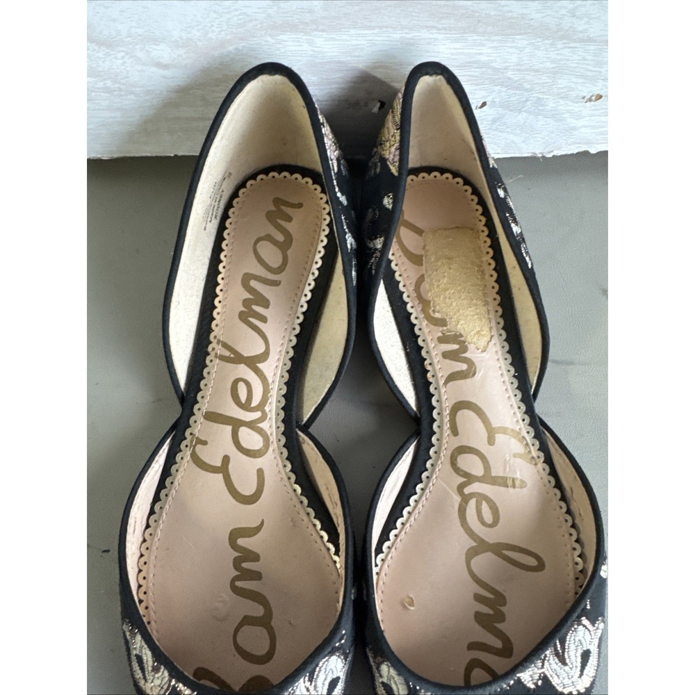 Sam Edelman Rena D'Orsay flats Pointed Toe Floral Embroidered Fabric Sz 7.5 - Picture 3 of 8
